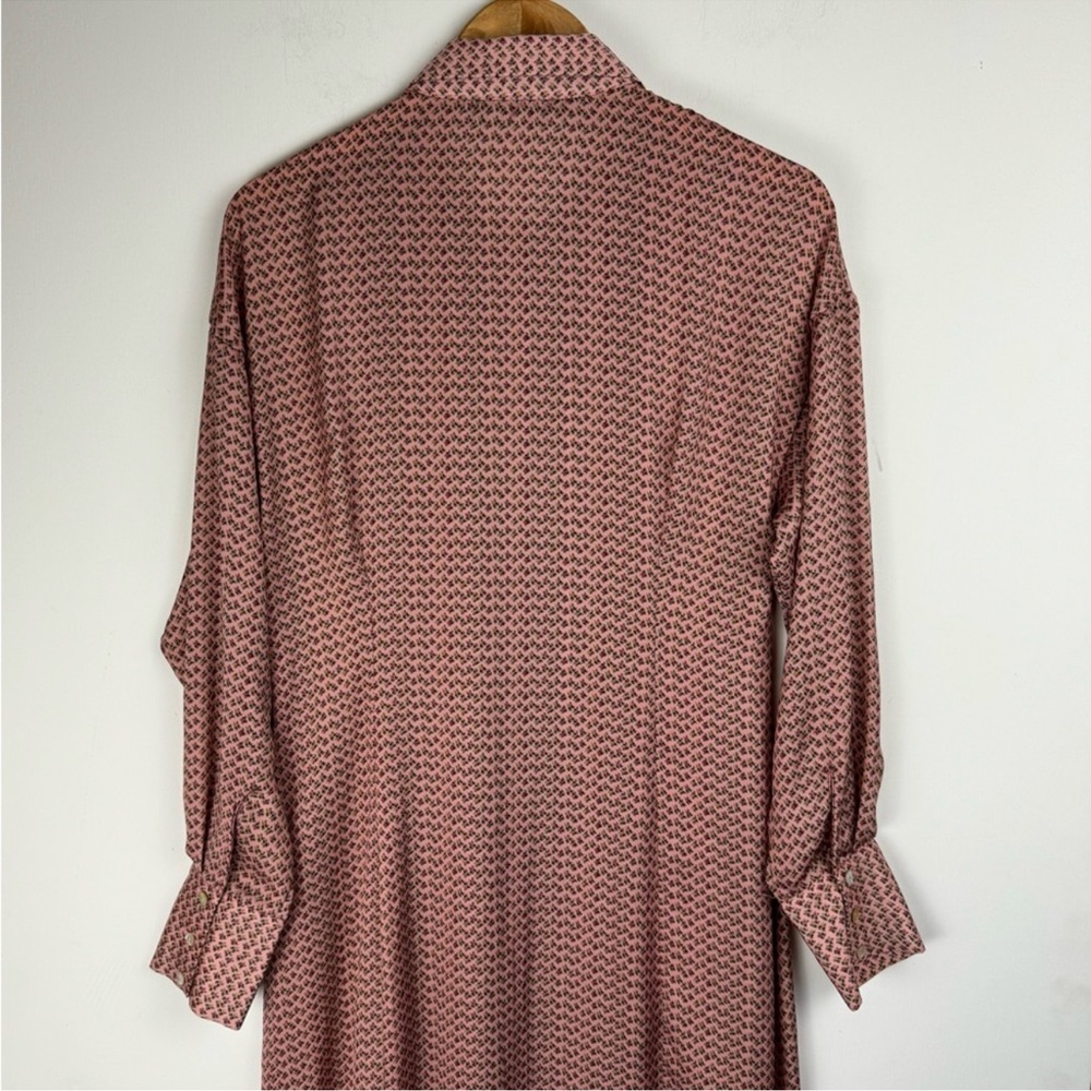 Zara Long Sleeve Patterned Dress - Pink and Cream - Picture 6 of 8